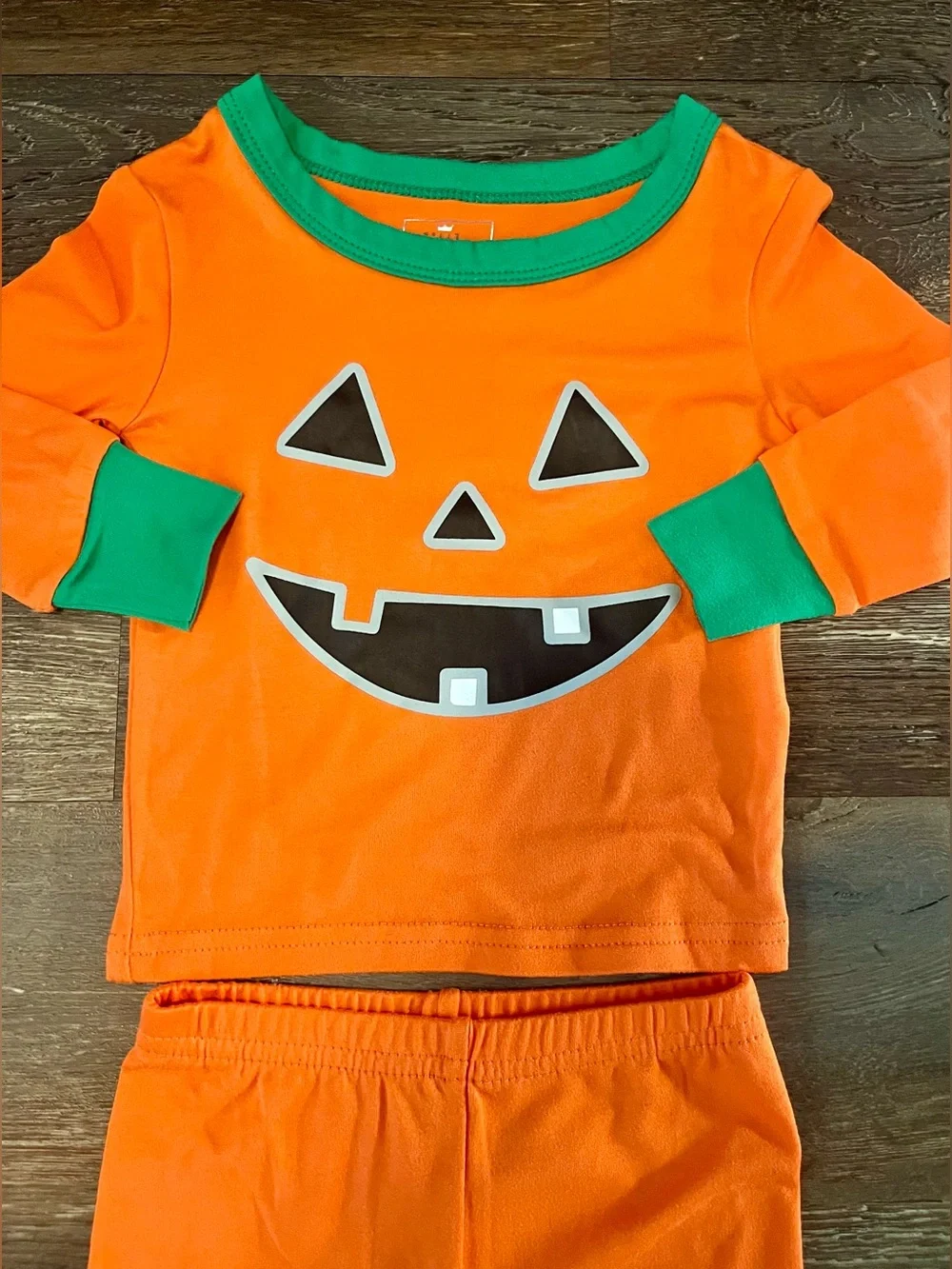 Halloween Jack O Latern Face Snug Fit Pajama Set Size 12M
